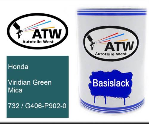 Honda, Viridian Green Mica, 732 / G406-P902-0: 500ml Lackdose, von ATW Autoteile West.